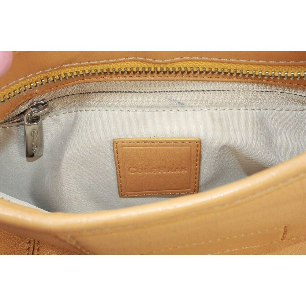 Cole Haan Tan Leather  Zip Top Purse Shoulder Handbag - Picture 7 of 8